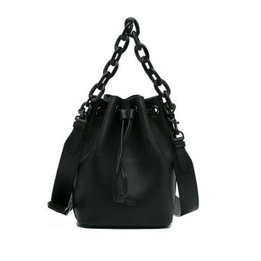 Black MCM Mini Leather Bucket Bag - Designer Revival