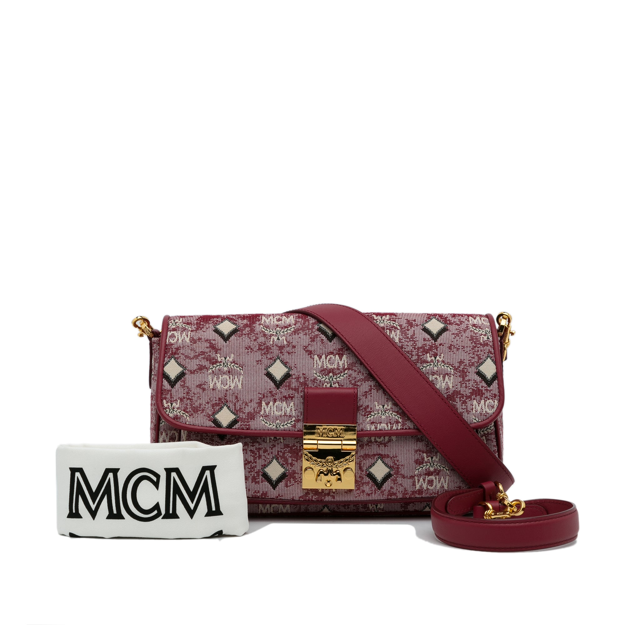 Mcm Ladies Visetos Leather Millie Flap Crossbody Bag
