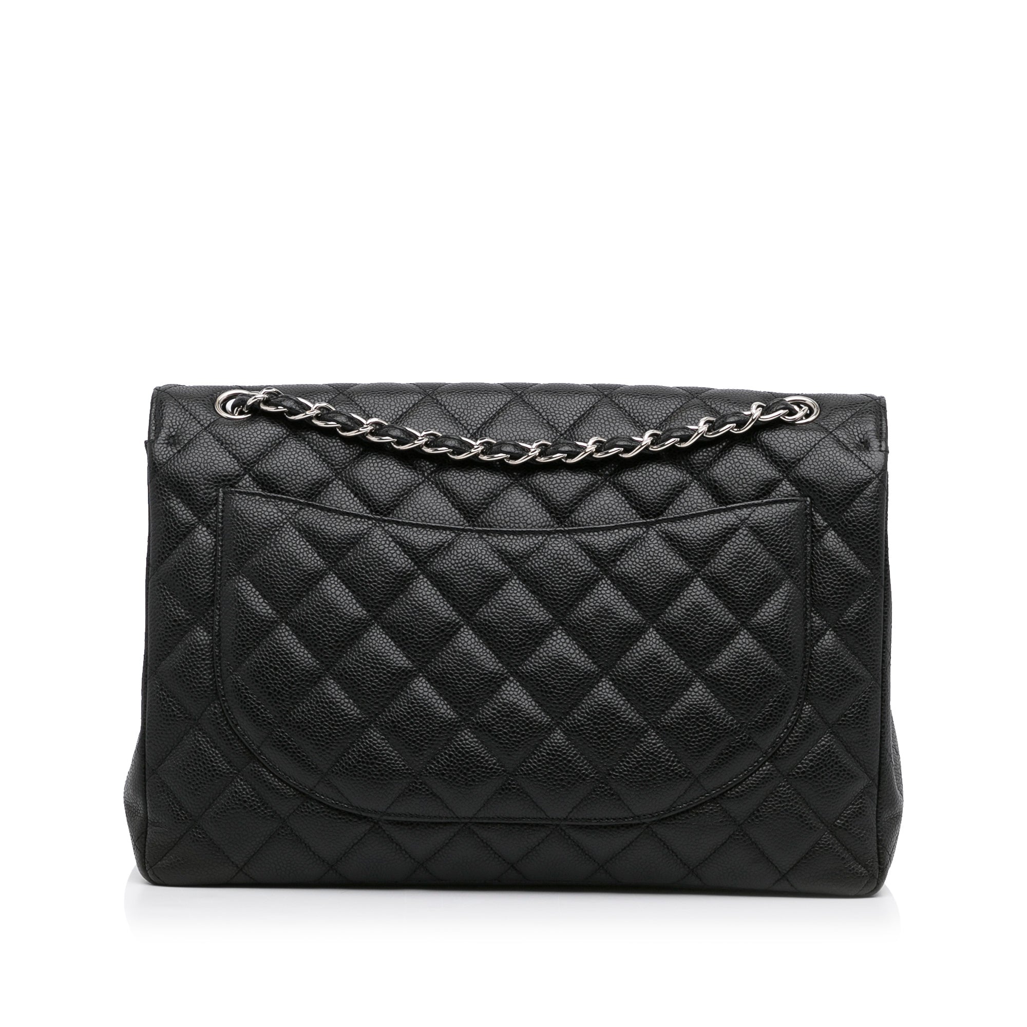Black Chanel Maxi Classic Caviar Double Flap Shoulder Bag – Designer Revival