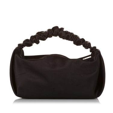 Black Alexander Wang Scrunchie Satin Mini Handbag - Designer Revival