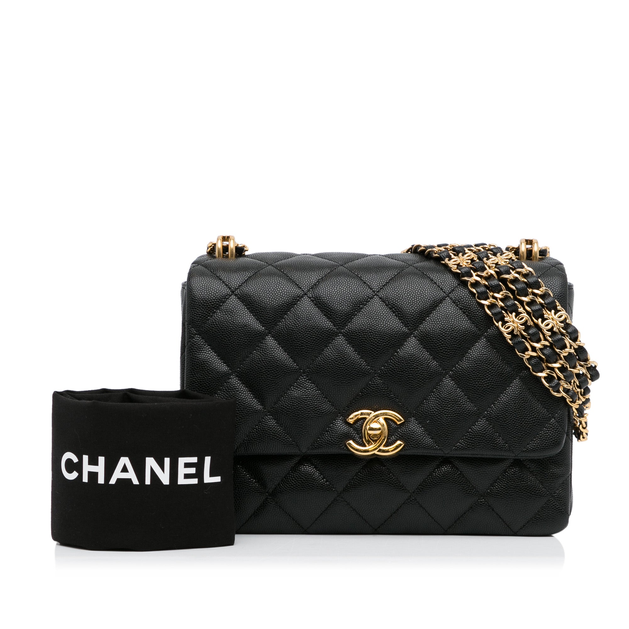 CHANEL Caviar Quilted Small Coco Handle Flap Black 1298993