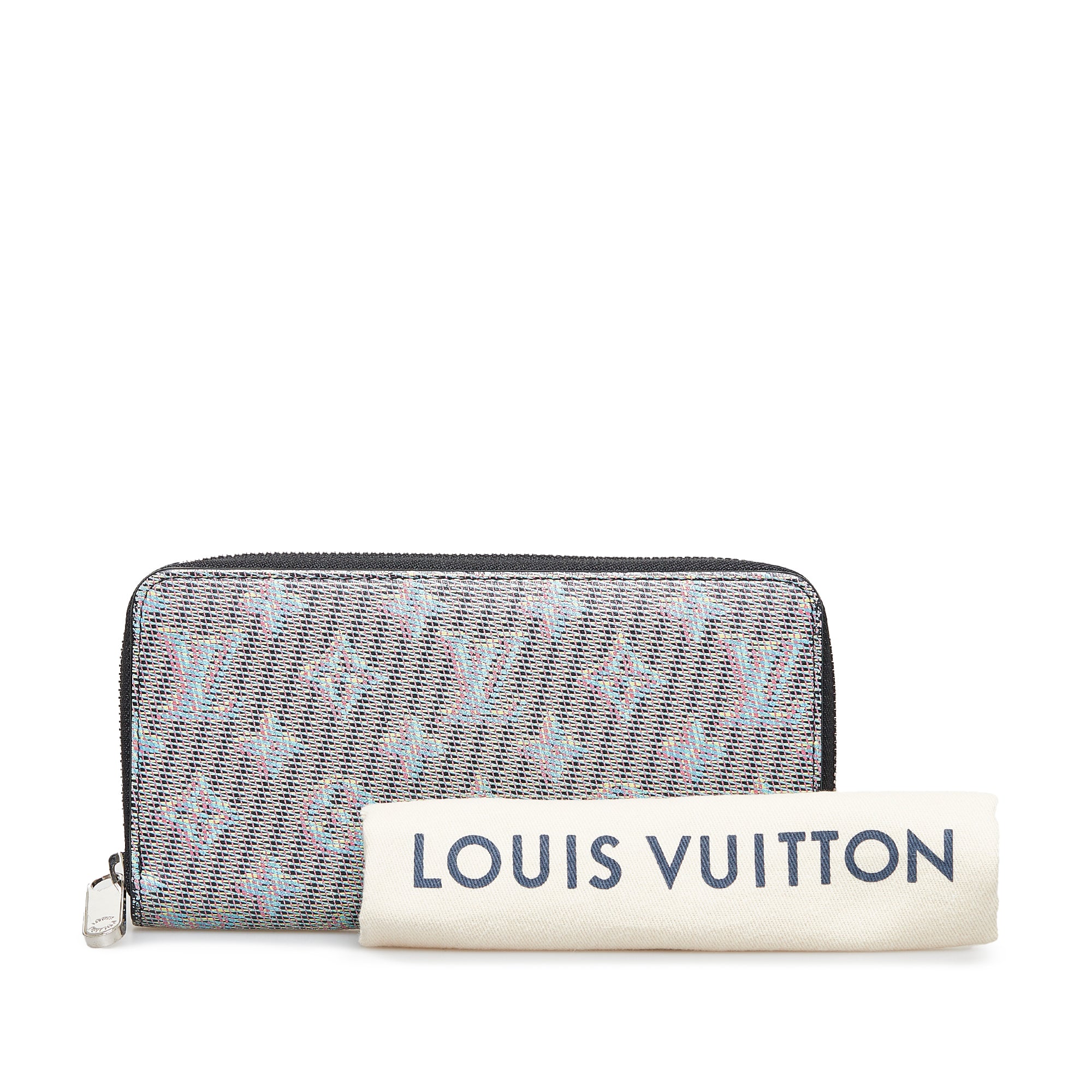 LOUIS VUITTON Denim Zippy Wallet Blue 104894