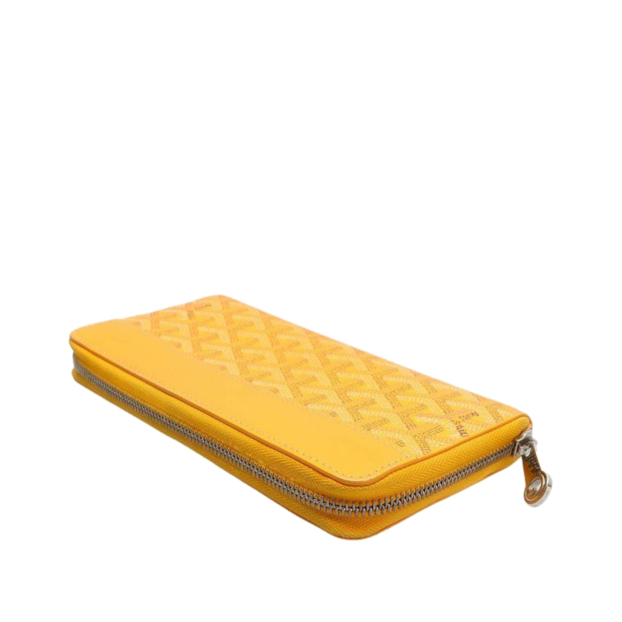Goyard Matignon Wallet GM Yellow in Canvas/Calfskin with