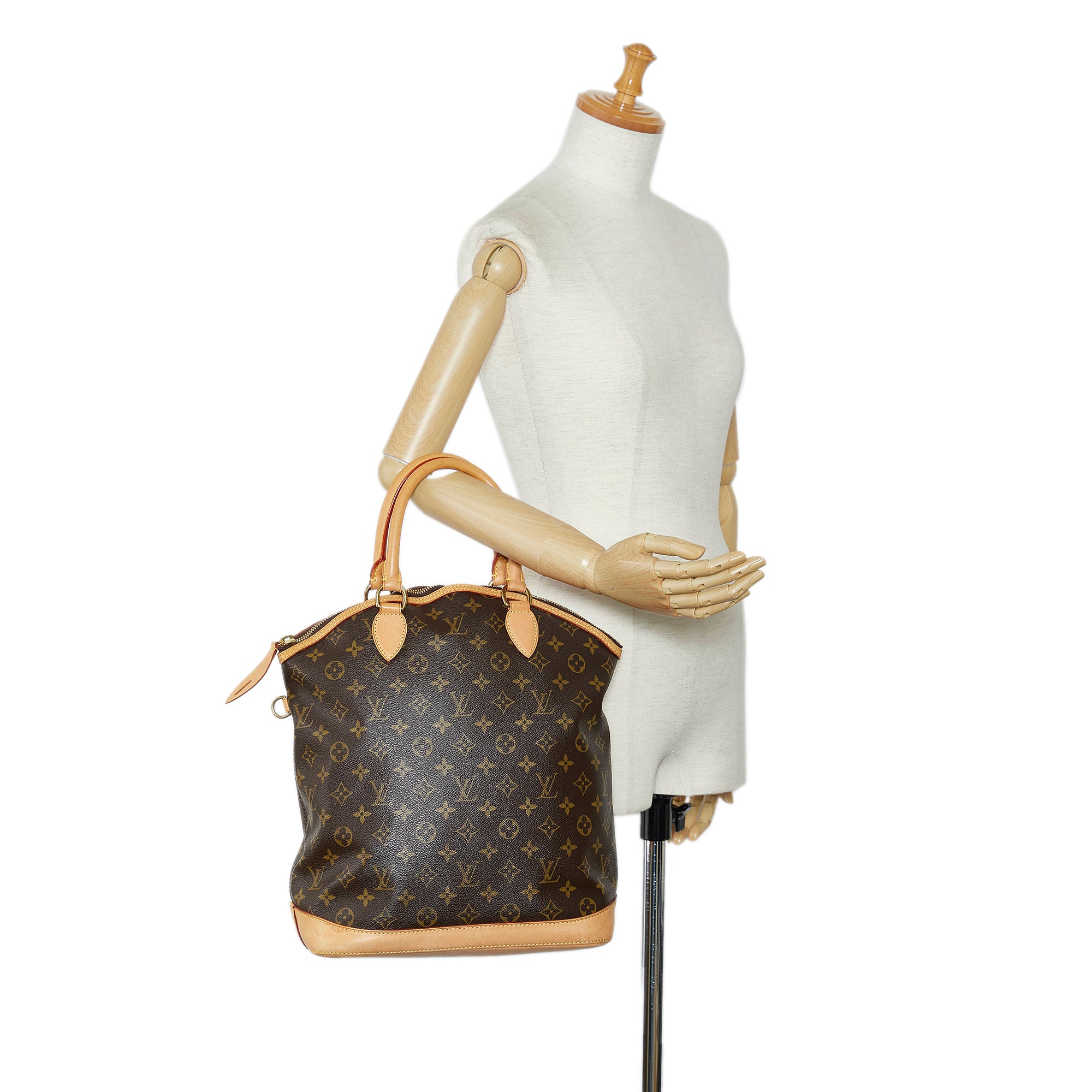 Lockit vertical cloth handbag Louis Vuitton Brown in Cloth - 34716123