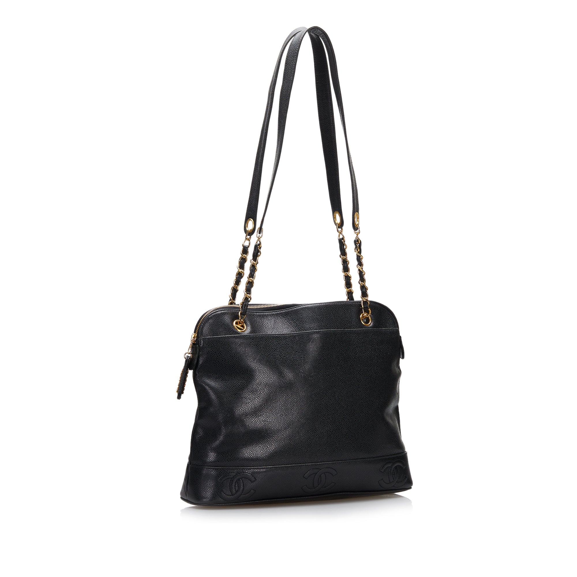 Black Chanel Triple Coco Caviar Shoulder Bag, Chanel Pre-Owned 2017 Neo  Executive 2way bag