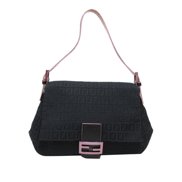 Black Fendi Zucchino Mamma Forever Shoulder Bag - Designer Revival