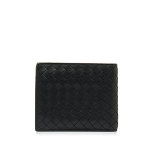 Black Bottega Veneta Intrecciato Bi-fold Wallet