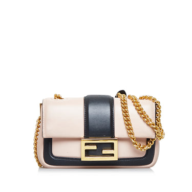 Pink Fendi Mini Baguette Chain Shoulder Bag - Atelier-lumieresShops Revival