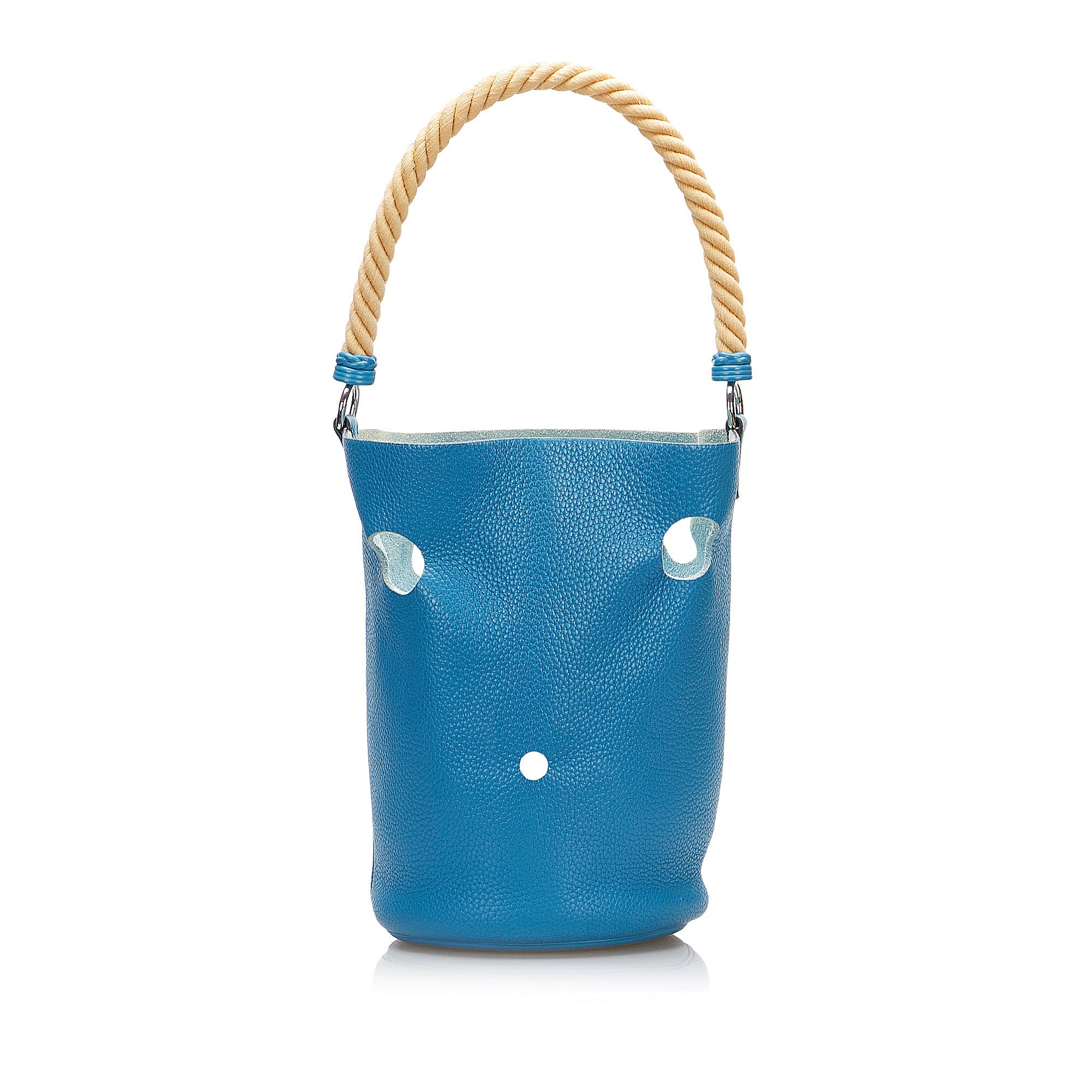 Blue Hermes Clemence Mangeoire Bucket PM - Designer Revival
