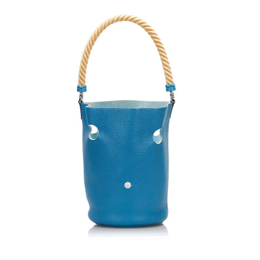 Blue Hermes Clemence Mangeoire Bucket PM - Designer Revival