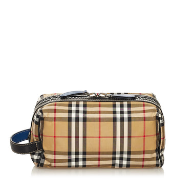 Brown Burberry House Check Pouch - Designer Revival