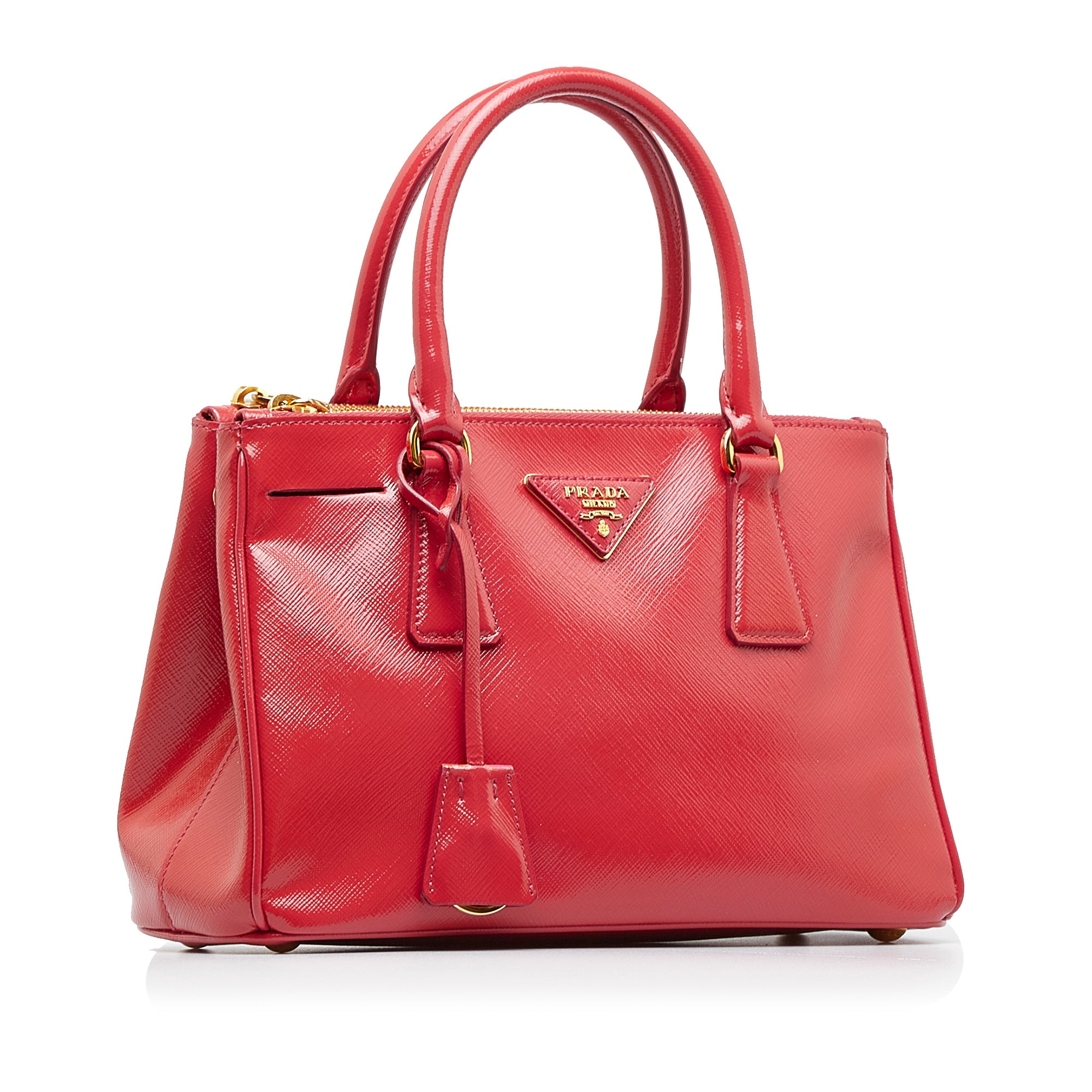 Prada Red Saffiano Leather Double Zip Crossbody Bag Prada
