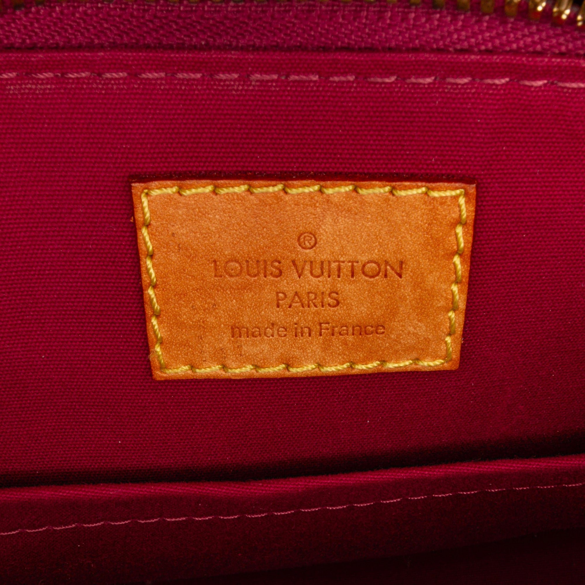 Louis Vuitton Red Monogram Vernis Rayures Alma BB QJB06Y3AR2104