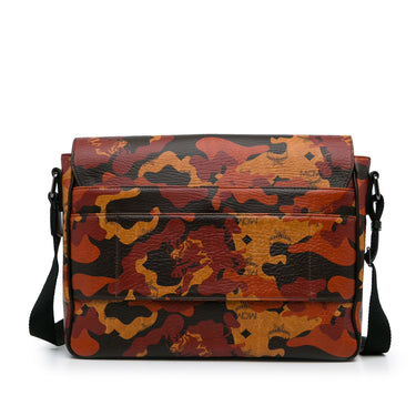 Orange MCM Visetos Camouflage Crossbody Bag - Designer Revival