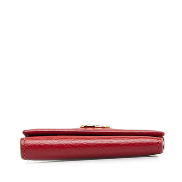 Red Gucci GG Marmont Leather Key Holder - Designer Revival