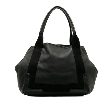 Black Balenciaga Leather Navy Cabas S Tote Bag - Designer Revival