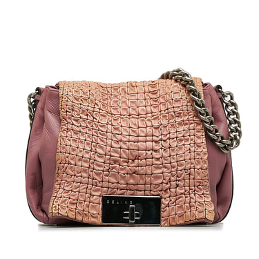 Pink Celine Leather Shoulder Bag - Designer Revival