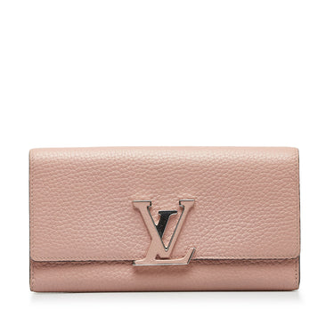 Pink Louis Vuitton Taurillon Capucines Wallet - Designer Revival