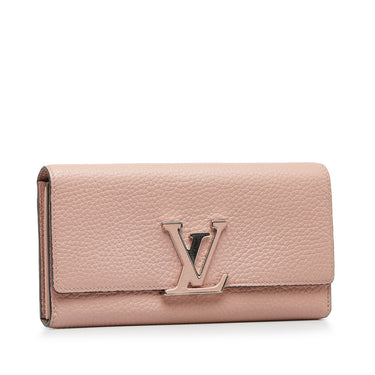 Pink Louis Vuitton Taurillon Capucines Wallet - Designer Revival