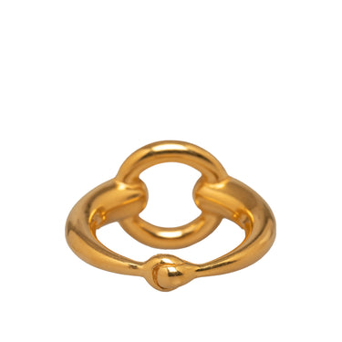 Gold Hermes Mors Scarf Ring - Designer Revival