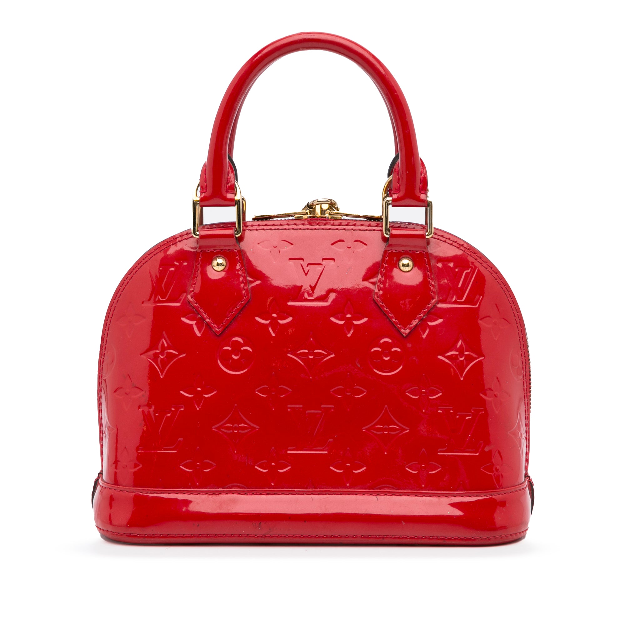 Red Louis Vuitton Monogram Vernis Alma BB Handbag