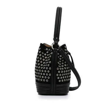 Black Azzedine Alaia Mini Eyelet Bucket Bag - Designer Revival