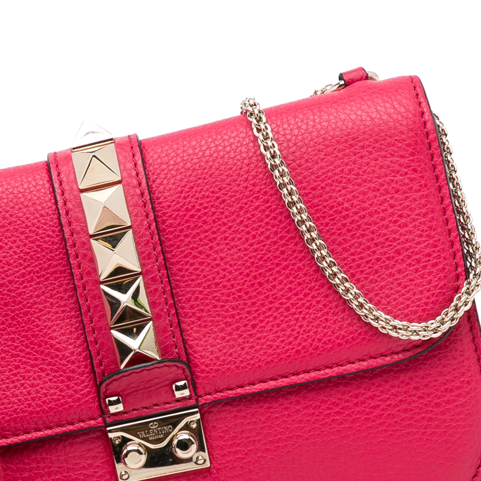 Valentino Garavani Mini 'Glam Lock' Red Shoulder Bag ○ Labellov