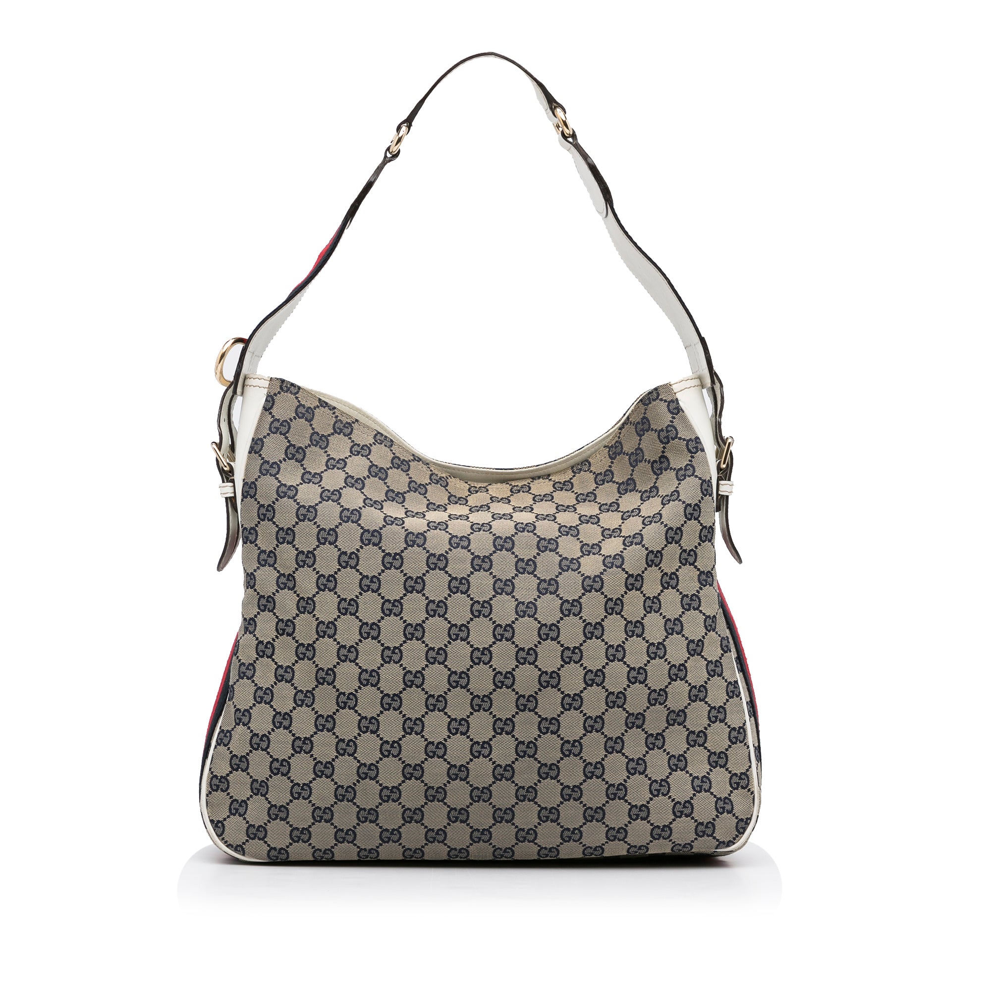Brown Gucci GG Canvas Web Shoulder Bag
