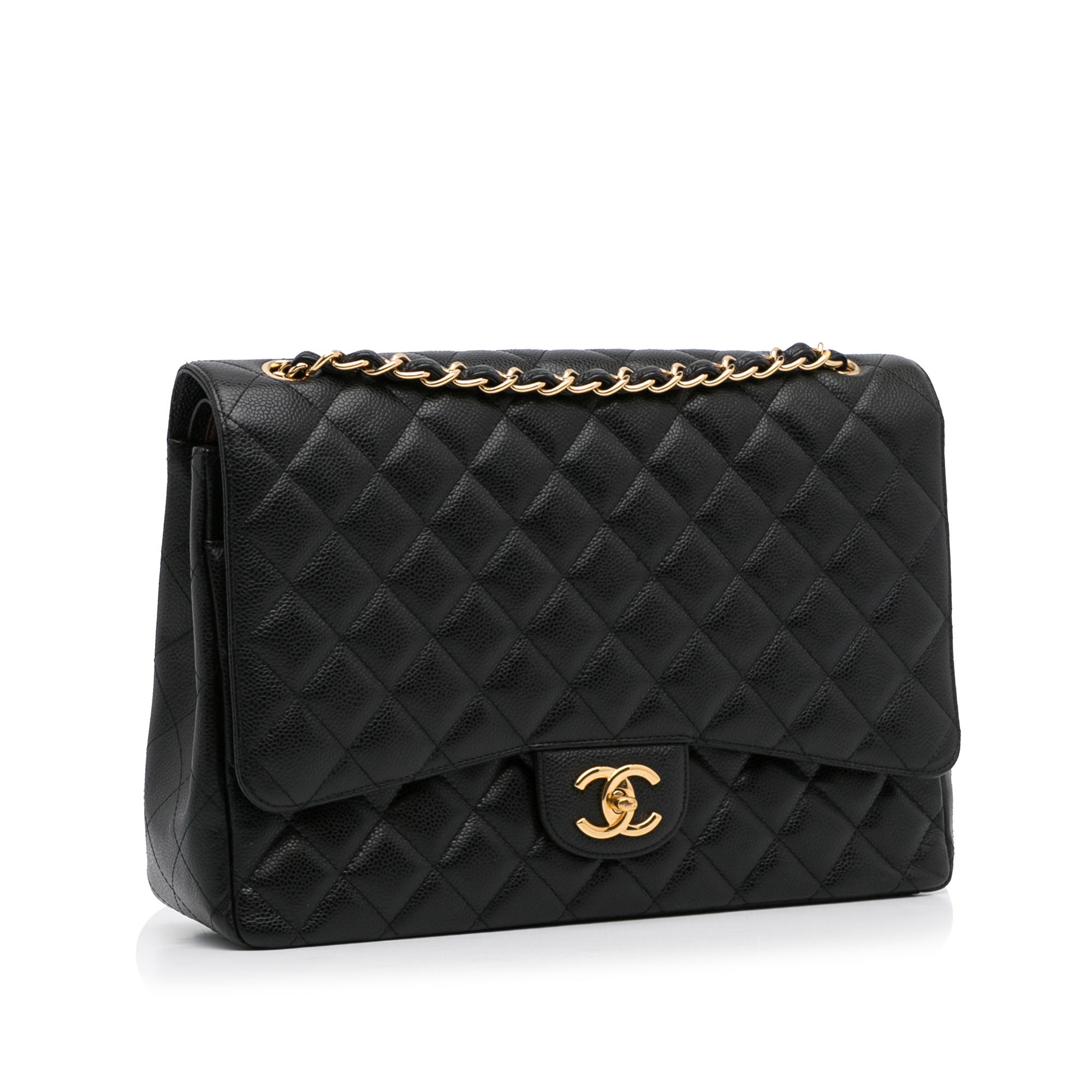 BOSTON Chanel Classic Medium Double Flap, Black Caviar Leather, Gold  Hardware, New in Box