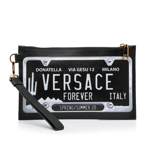 Black Versace License Plate Clutch