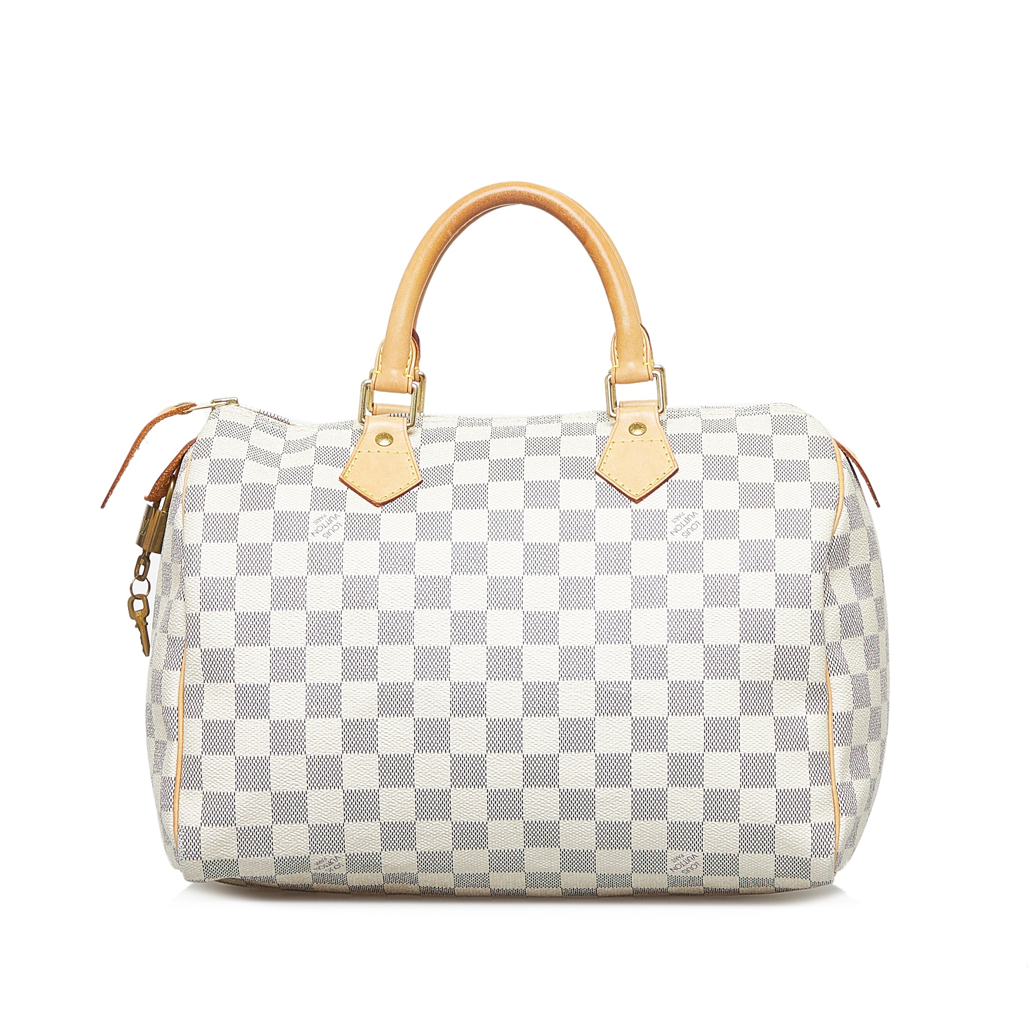 White Louis Vuitton Damier Azur Speedy 30 Boston Bag