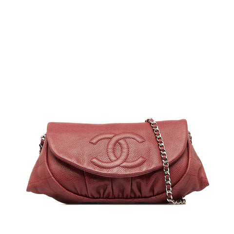 Chanel coco Travel Line Black x White Jacquard Nylon, Red Chanel coco  halsbandsvaska CC Half Moon Flap Crossbody Bag