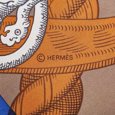 Blue Hermes Della Cavalleria Silk Scarf Scarves - Designer Revival