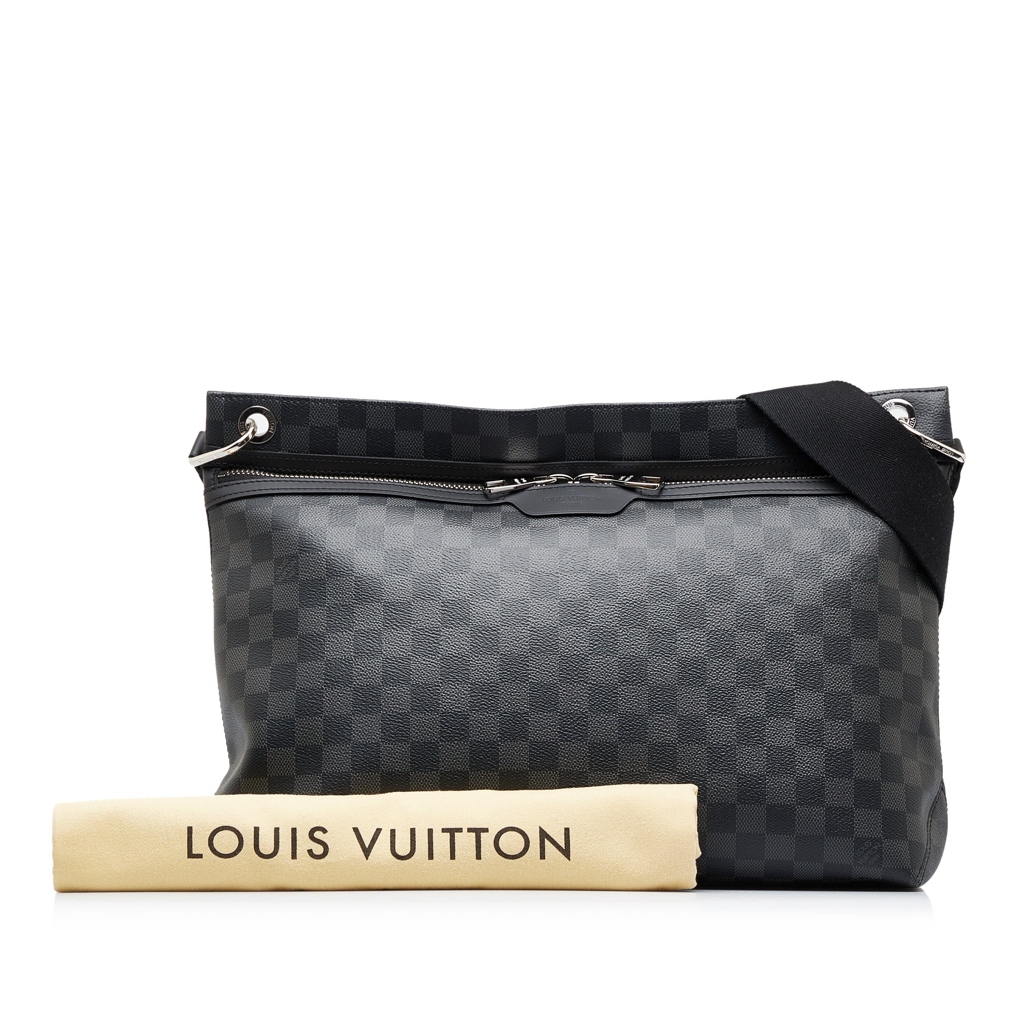 Shop Louis Vuitton DAMIER GRAPHITE Canvas Bi-color Leather