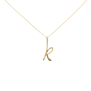 Gold Tiffany Alphabet Pendant Necklace - Designer Revival