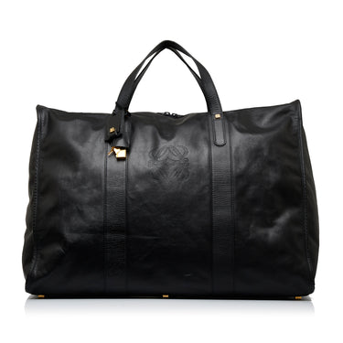 Black Loewe Anagram Lambskin Leather Travel Bag