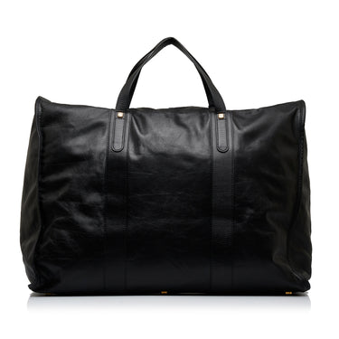 Black Loewe Anagram Lambskin Leather Travel Bag