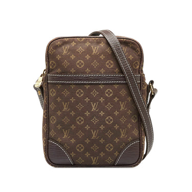 Brown Louis Vuitton Monogram Mini Lin Danube Crossbody Bag - Designer Revival