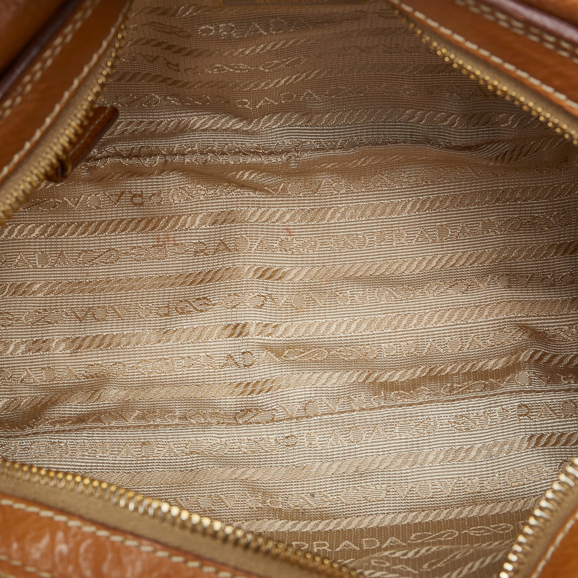 Brown Prada Leather Shoulder Bag