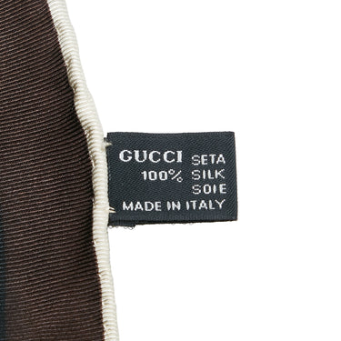 Brown Gucci Horsebit Silk Scarf Scarves - Designer Revival
