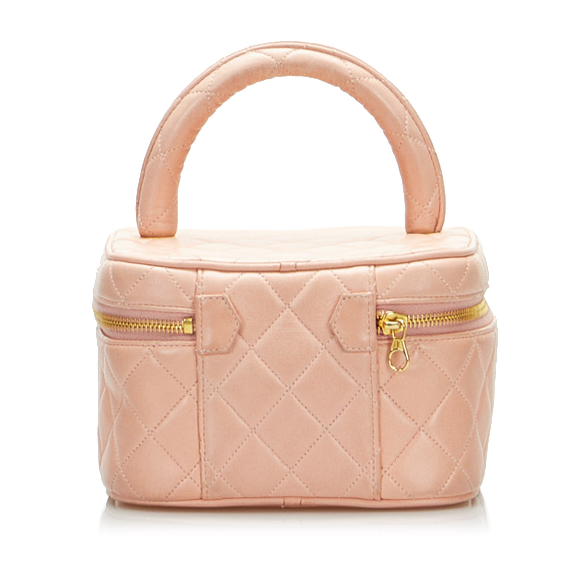 Pre-owned Chanel Pink Quilted Patent Leather Round 'cc' Bag