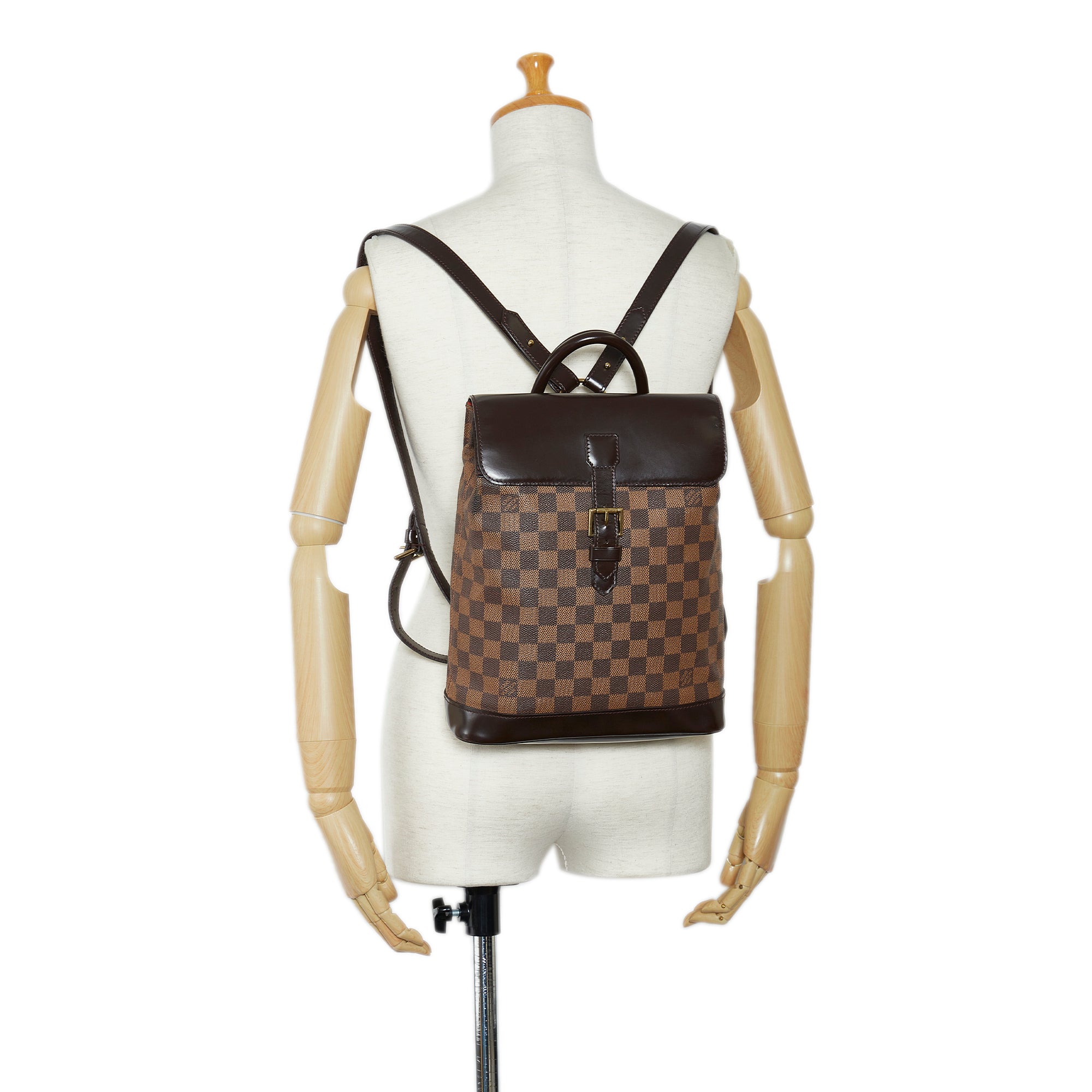 Louis Vuitton Soho Damier Ebene Backpack Bag Brown