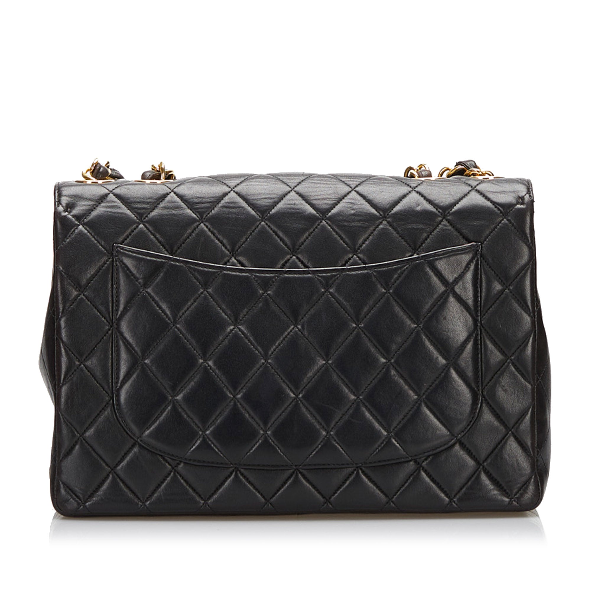 Black Chanel Maxi Classic Lambskin Flap Double Shoulder Bag – Designer  Revival