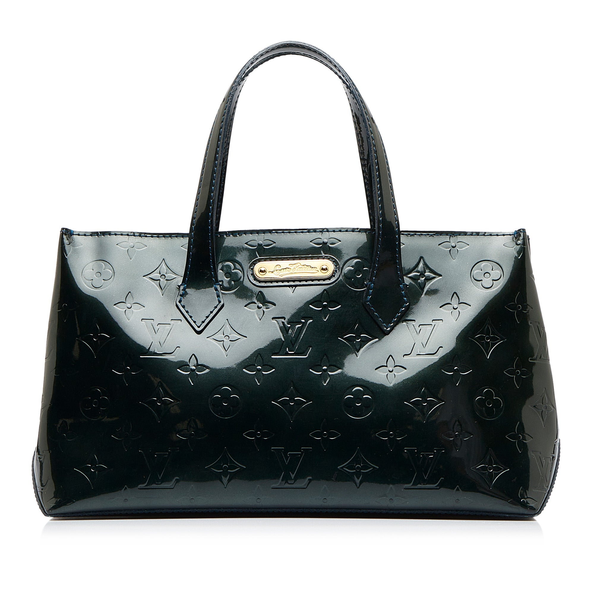 Dark Green Louis Vuitton Monogram Vernis Wilshire PM Handbag