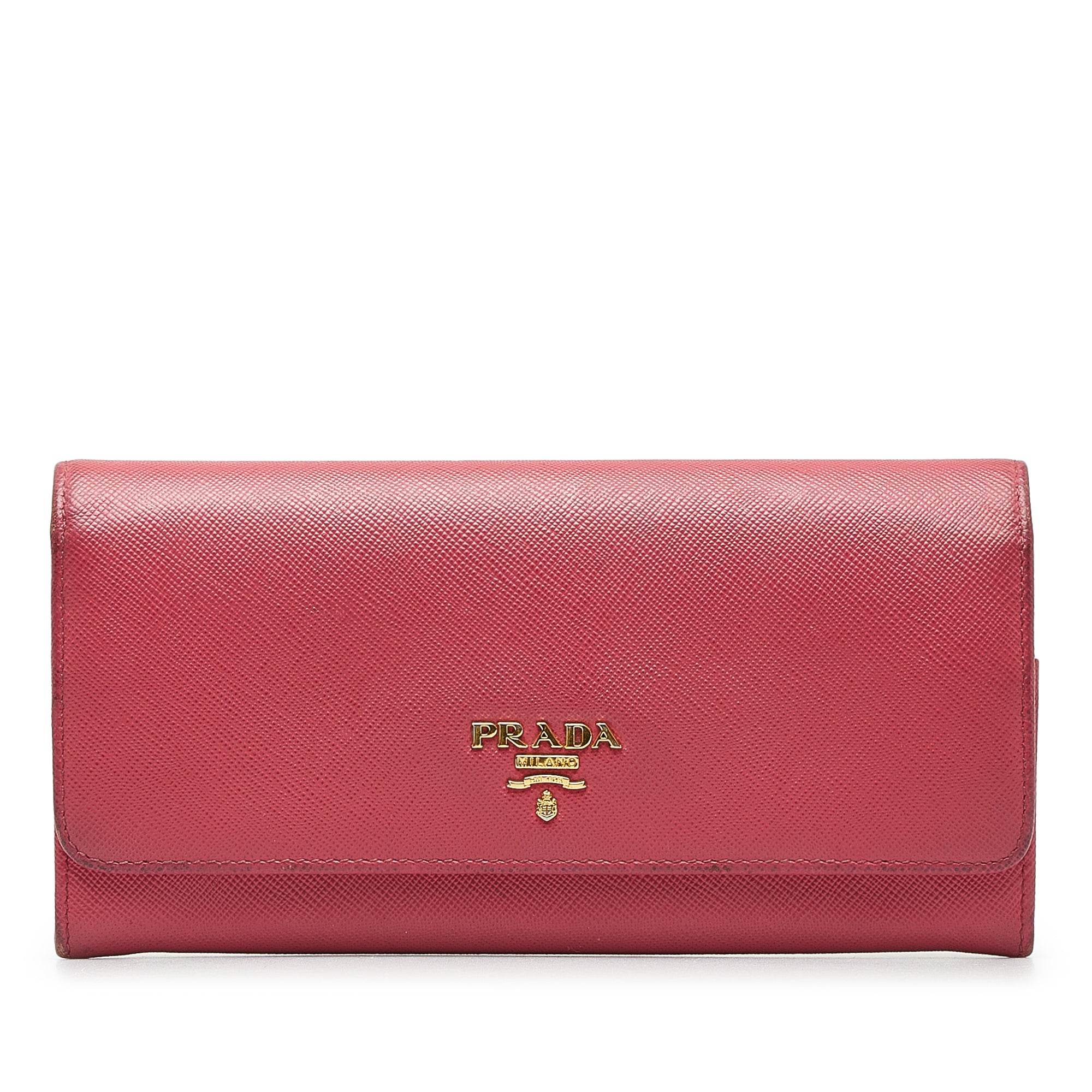 Pink Prada Saffiano Long Wallet – Designer Revival
