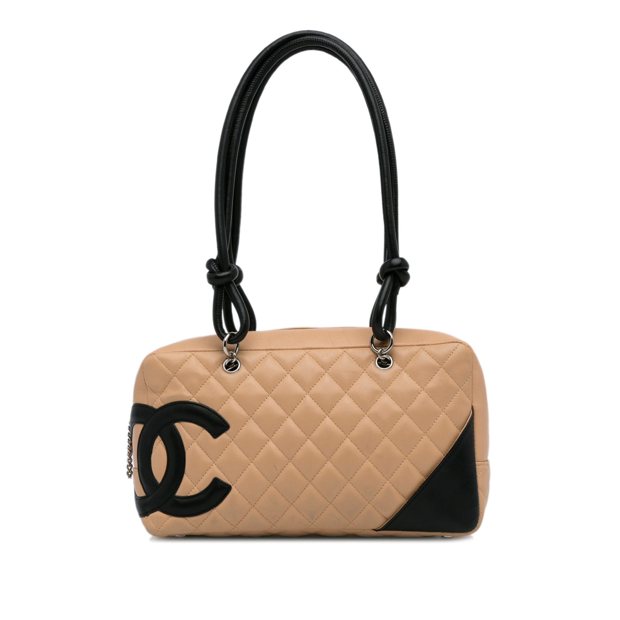 Chanel - Vtg Cc Logo Old Medium Black Matelasse Quilted Shoulder Bag Auction