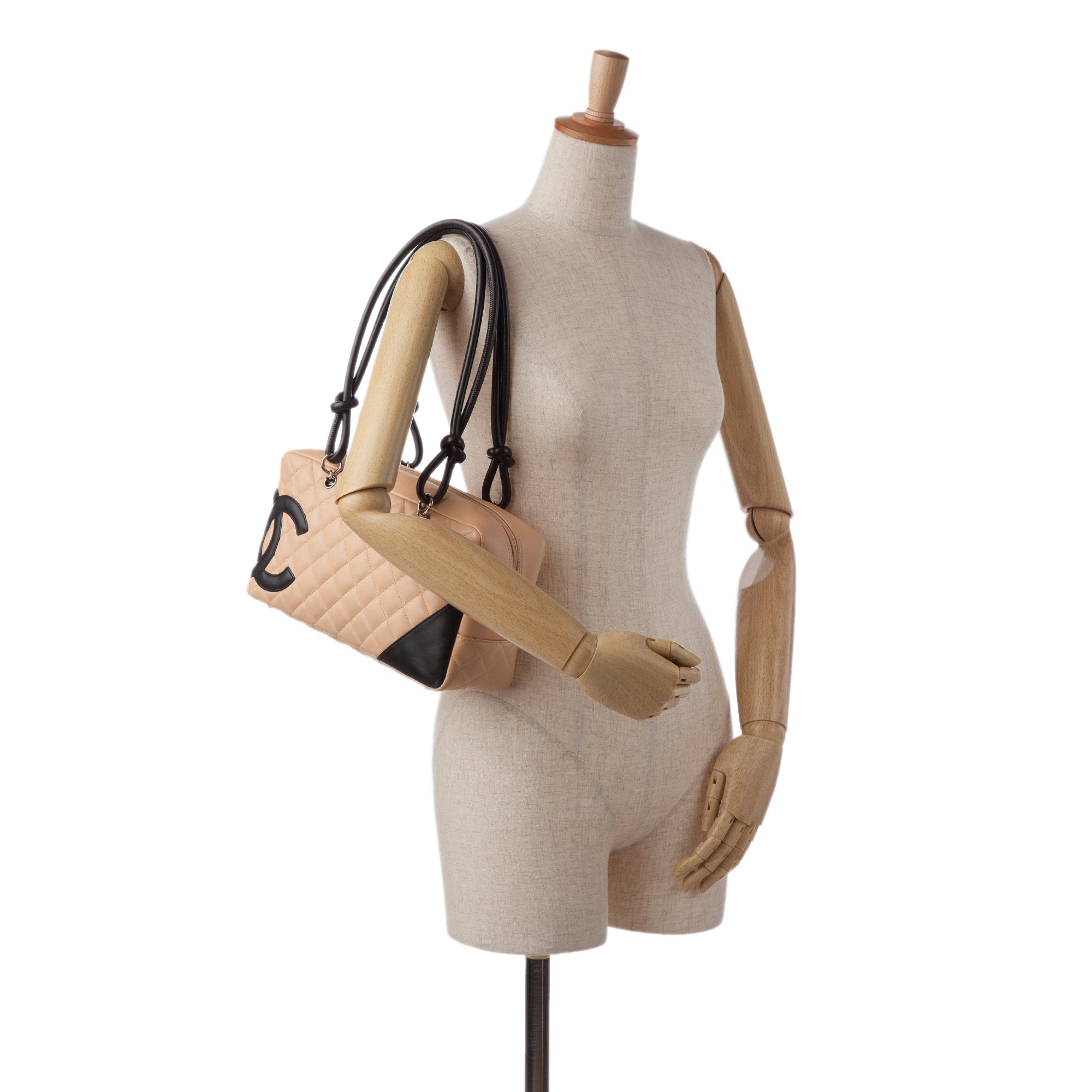Tan and Black Chanel Ligne Cambon Lambskin Tote Bag at 1stDibs