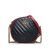 Black Gucci Round GG Marmont Crossbody Bag - Designer Revival
