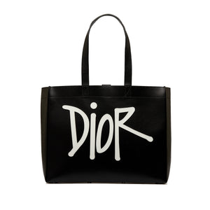Black Dior x Stussy Large Logo Applique Tote