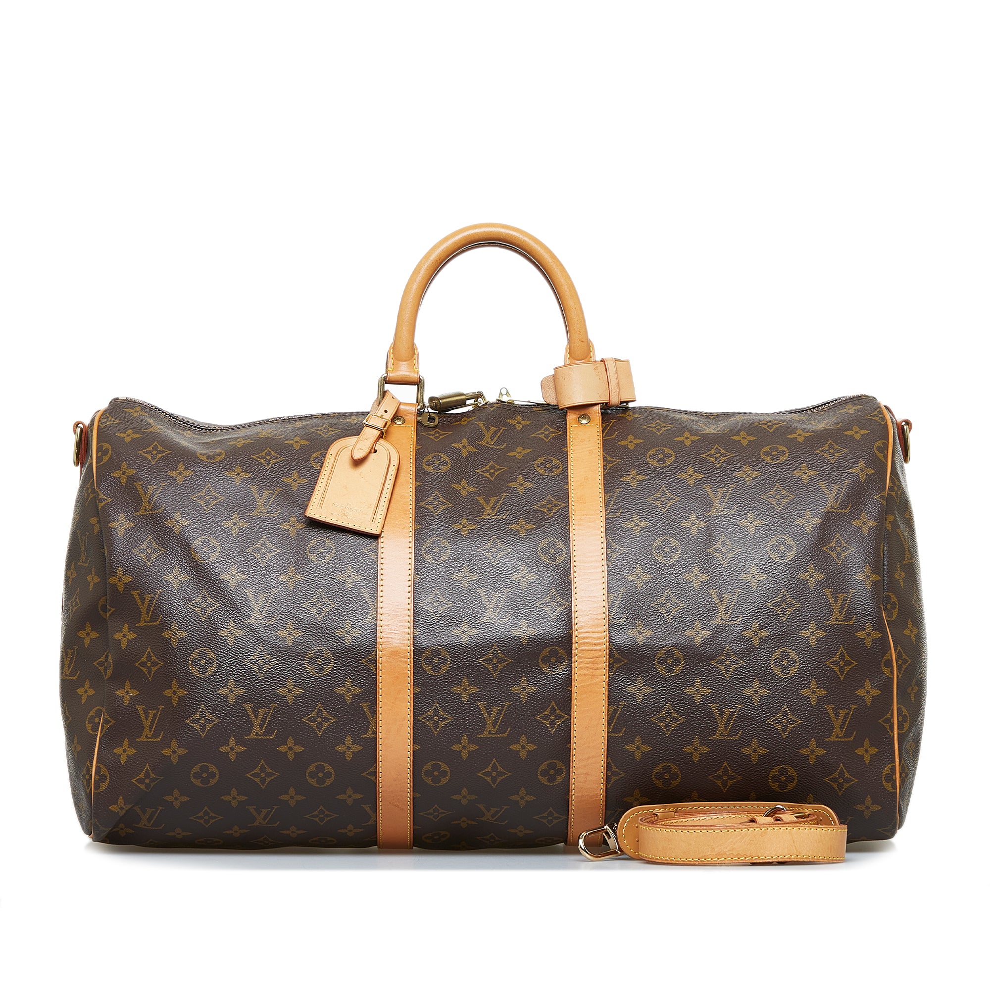 Brown Louis Vuitton Monogram Keepall Bandouliere 55 Travel Bag – Designer  Revival